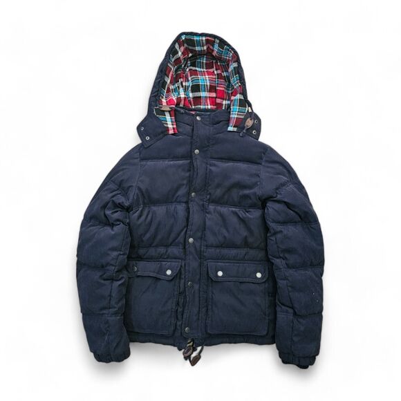 ABERCROMBIE & FITCH Jacket Men L Fill Down Full Zip Puffer Blue